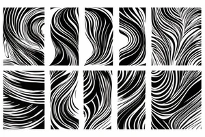 Abstract black and blue brushstroke tattoo idea