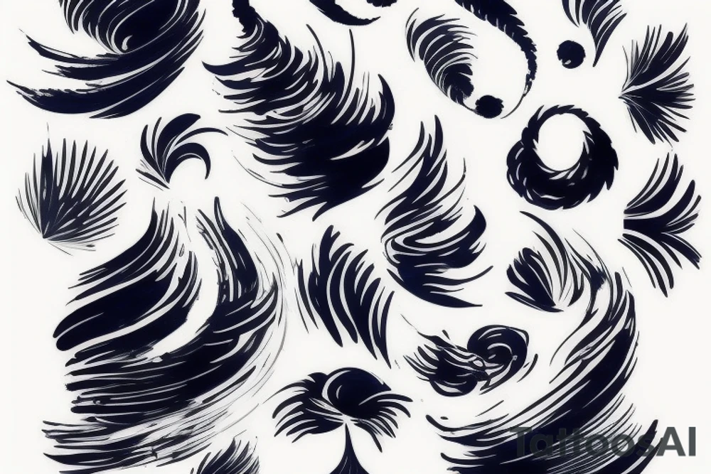 Abstract black and blue brushstroke tattoo idea