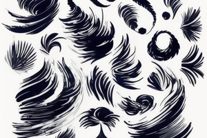 Abstract black and blue brushstroke tattoo idea