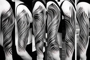 Abstract black and blue brushstroke tattoo idea