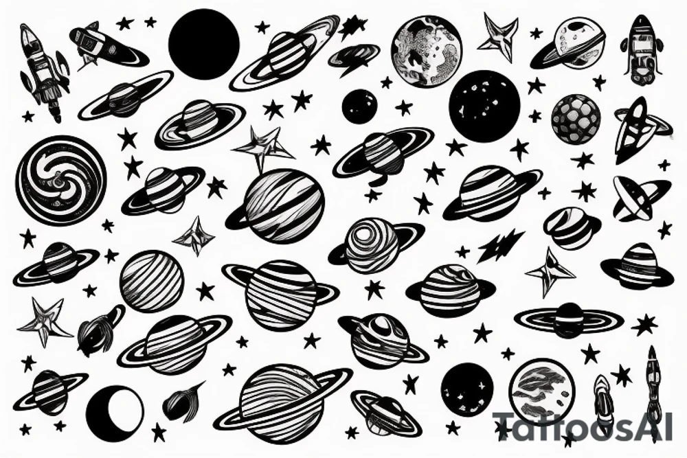 Man in space tattoo idea