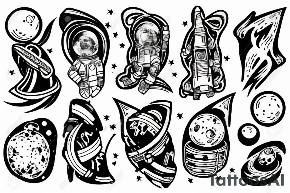 Man in space tattoo idea