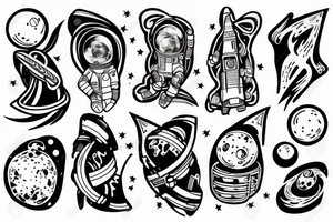 Man in space tattoo idea
