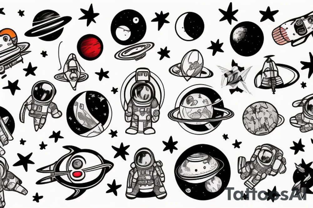 astronaut in space tattoo idea