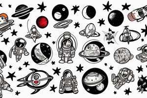 astronaut in space tattoo idea