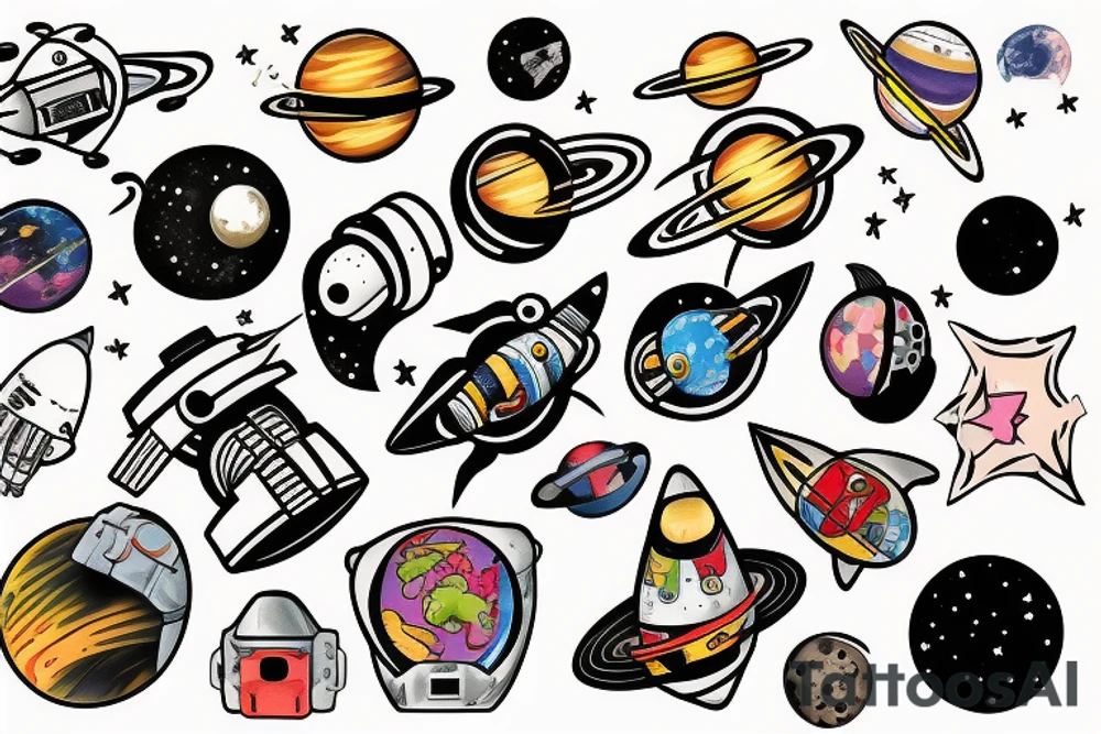 astronaut in space tattoo idea