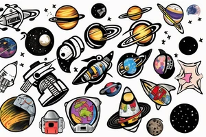 astronaut in space tattoo idea