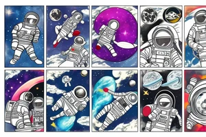 a sleeve astronaut in space tattoo idea