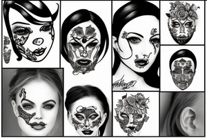 multifaced head tattoo idea
