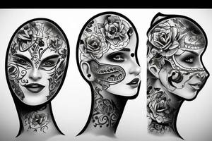 multifaced head tattoo idea