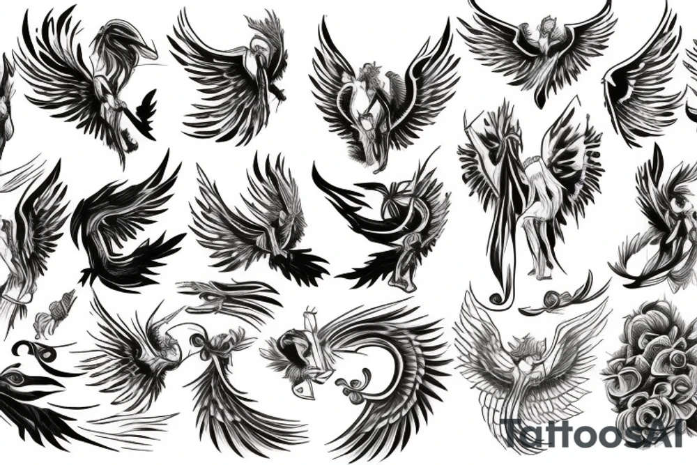 phoenix and angel tattoo idea