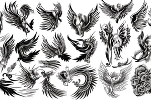 phoenix and angel tattoo idea