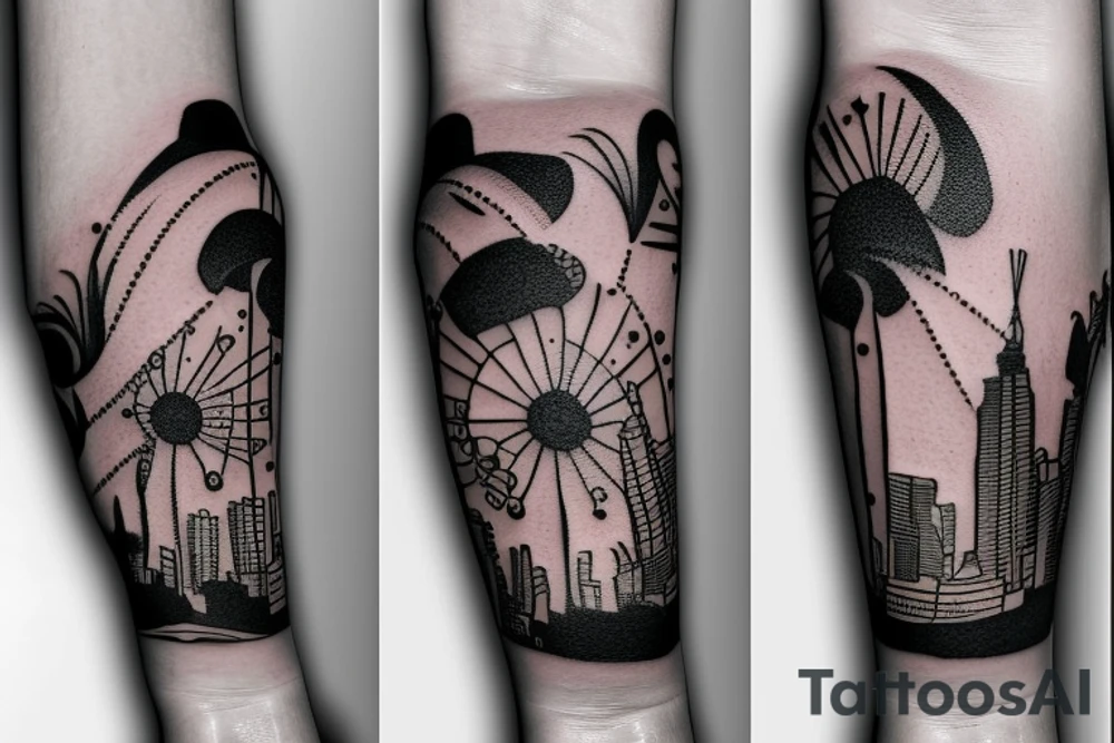 Sydney Australia city silhouette arm band tattoo idea