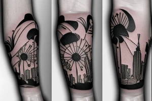 Sydney Australia city silhouette arm band tattoo idea