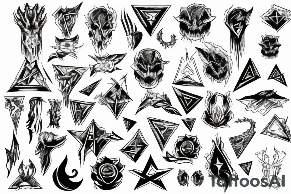 Abstract, Blackwork, evil, occult tattoo idea