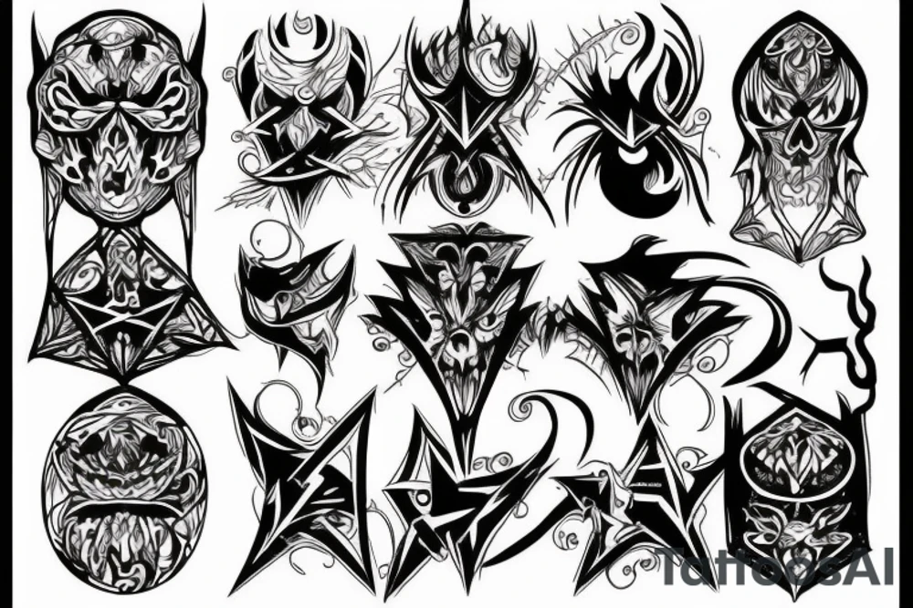 Abstract, Blackwork, evil, occult tattoo idea