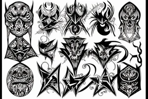 Abstract, Blackwork, evil, occult tattoo idea