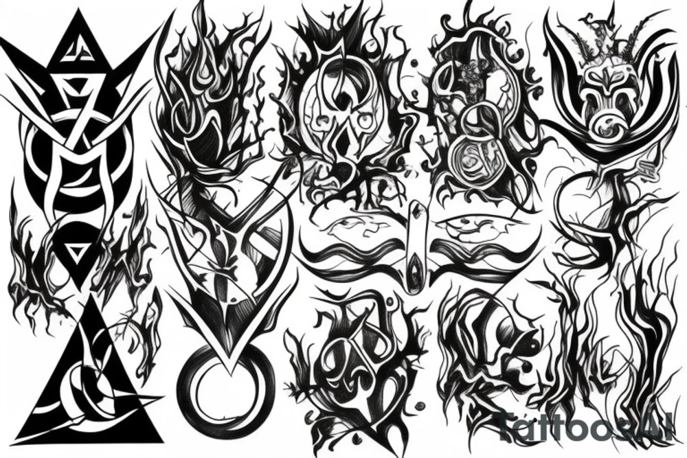 Abstract, Blackwork, evil, occult tattoo idea