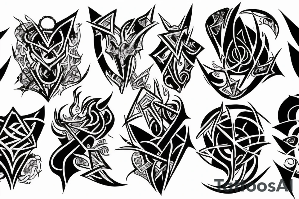 Abstract, Blackwork, evil, occult tattoo idea