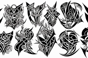 Abstract, Blackwork, evil, occult tattoo idea
