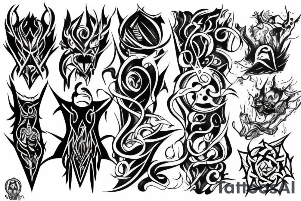 Abstract, Blackwork, evil, occult tattoo idea