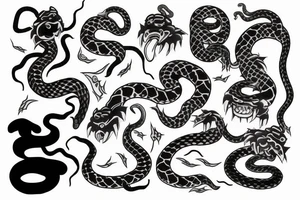 a japanese oni with a snake tattoo idea