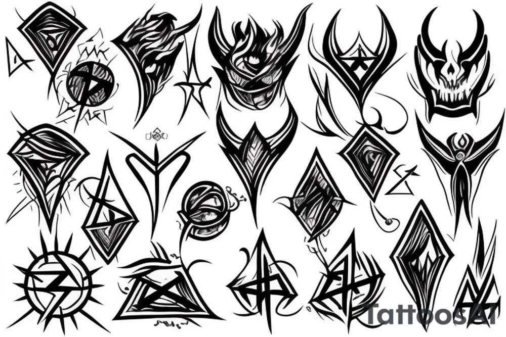Abstract, Blackwork, evil, occult tattoo idea