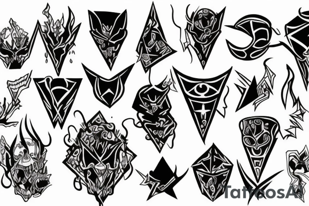 Abstract, Blackwork, evil, occult tattoo idea
