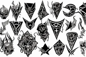 Abstract, Blackwork, evil, occult tattoo idea