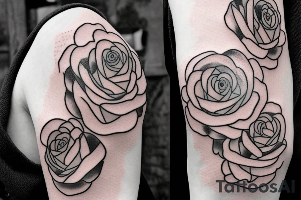 Japanese tattoo with clouds, roses, sword tattoo idea