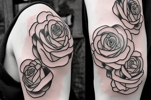 Japanese tattoo with clouds, roses, sword tattoo idea