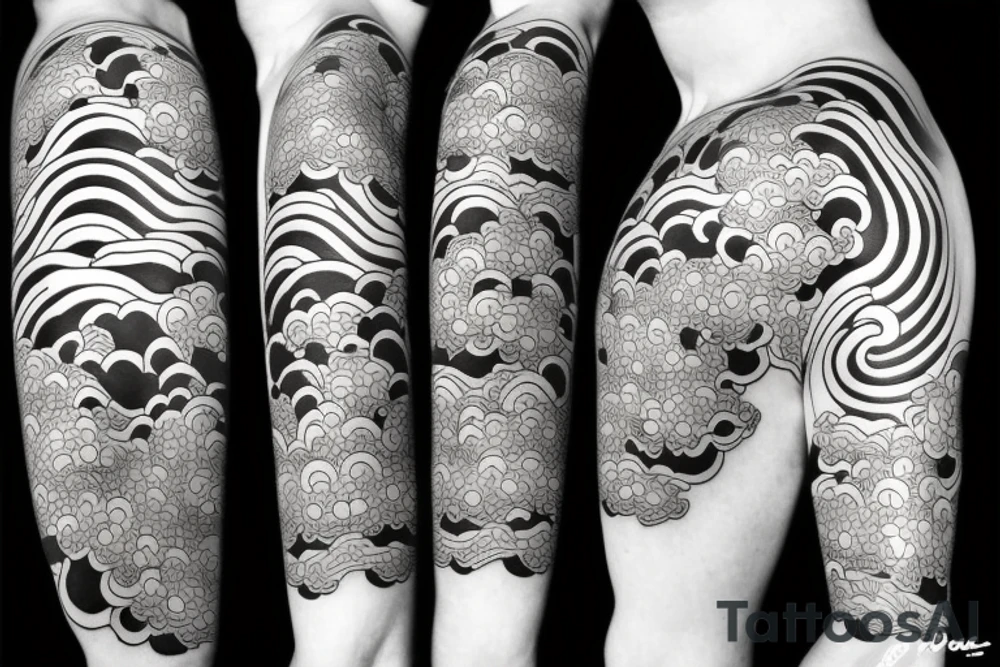Japanese style tattoo clouds tattoo idea