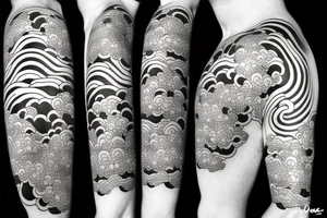 Japanese style tattoo clouds tattoo idea