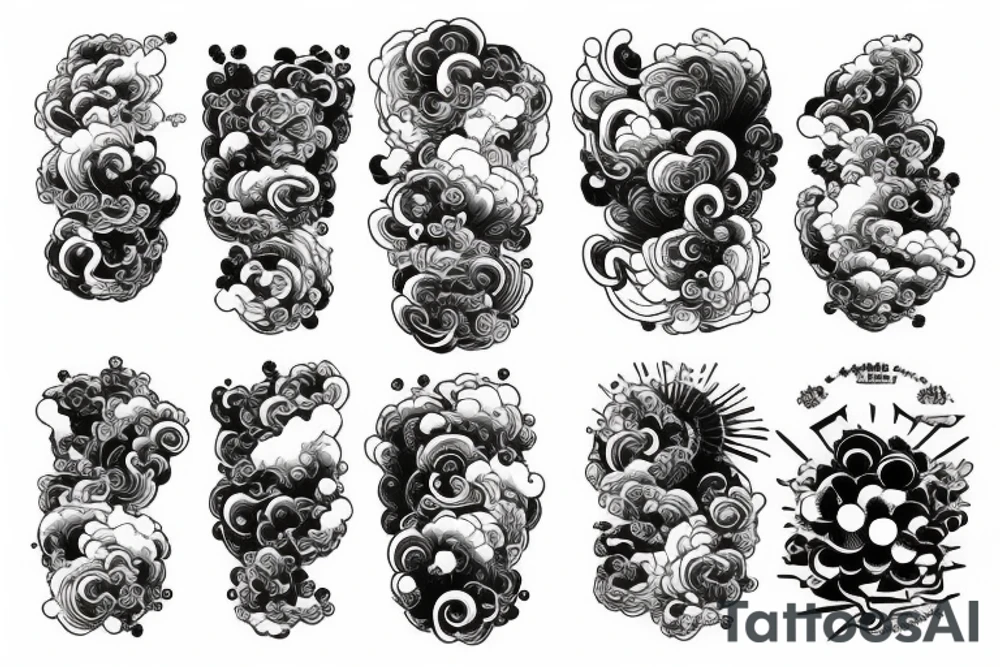 Japanese style tattoo clouds tattoo idea