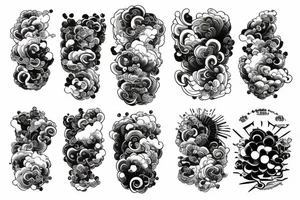 Japanese style tattoo clouds tattoo idea