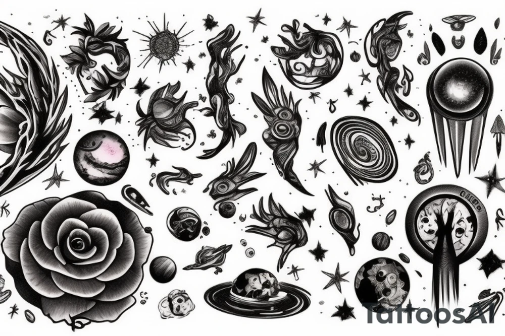 space forest tattoo idea