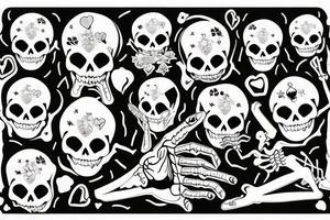 A skeleton holding praising a melting ice heart tattoo idea