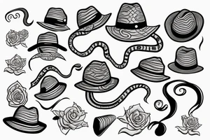 Snake wearing a hat tattoo idea