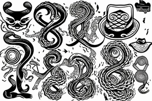 Snake wearing a hat tattoo idea