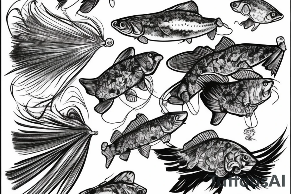 Fly fishing in the mountain river tattoo idea