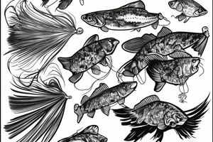 Fly fishing in the mountain river tattoo idea