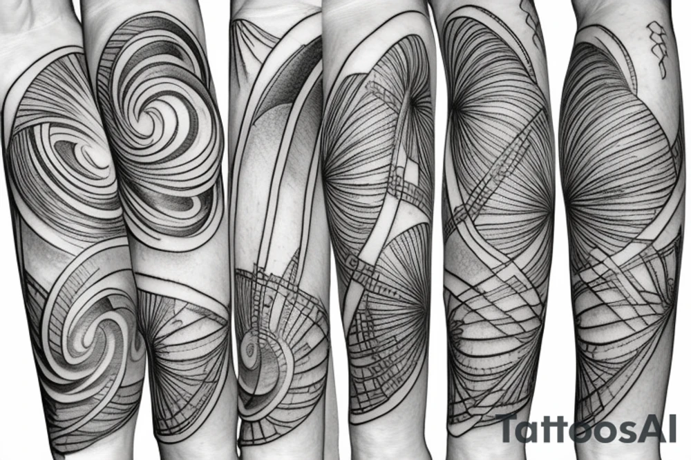 fibonacci series combined with melatonin structure tattoo idea
