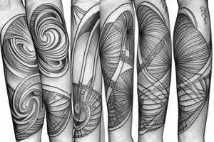 fibonacci series combined with melatonin structure tattoo idea