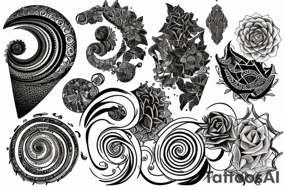 fibonacci series combined with melatonin structure tattoo idea