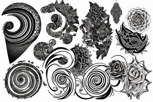 fibonacci series combined with melatonin structure tattoo idea