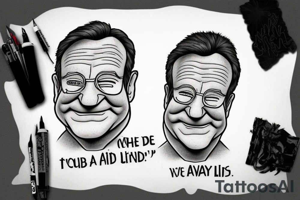 Robin williams inspired quote about life in a original tattoo way. Only text. tattoo idea