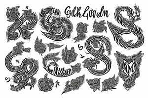 Golden name with yash tattoo idea