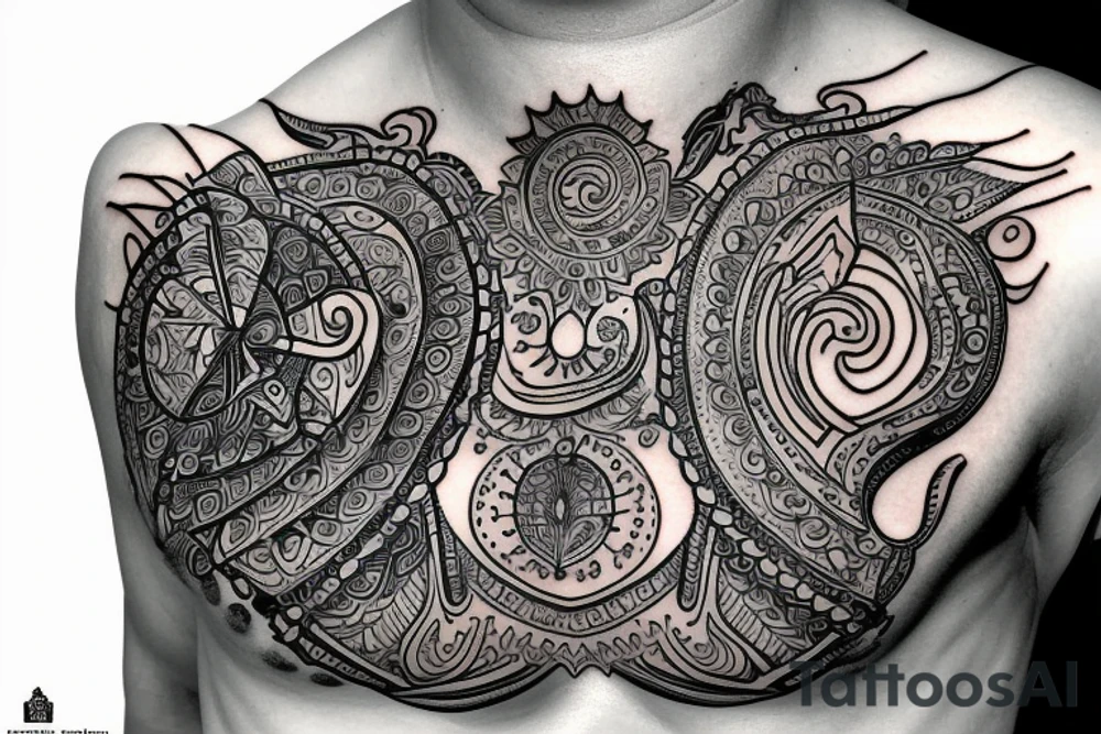 Lord krishna in black suit tattoo idea