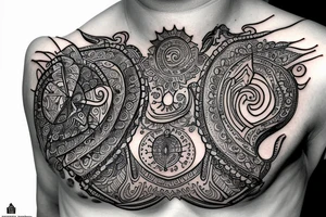 Lord krishna in black suit tattoo idea
