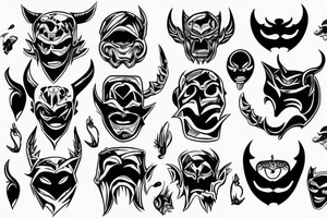 Devil with mask tattoo idea